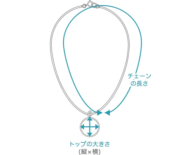 ネックレスの寸法測定方法