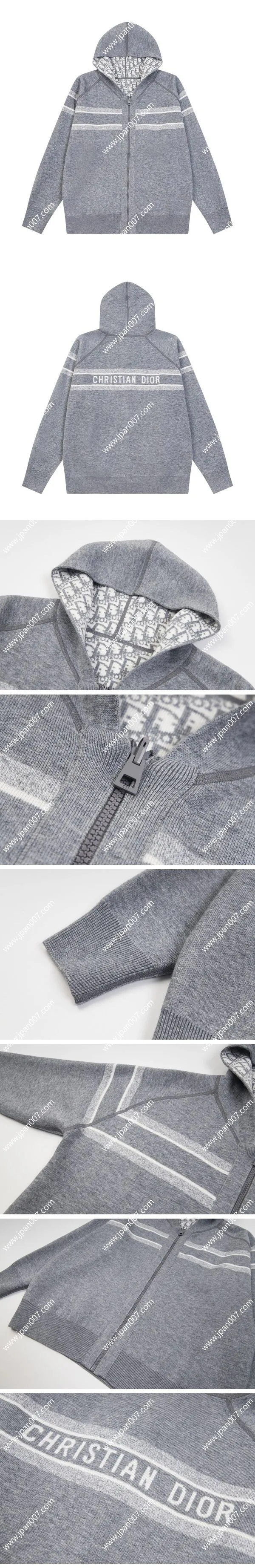Dior Surface Oblique Knit Hoodie Gray ディオール オブリーク ニットパーカー グレー(Dior 5)