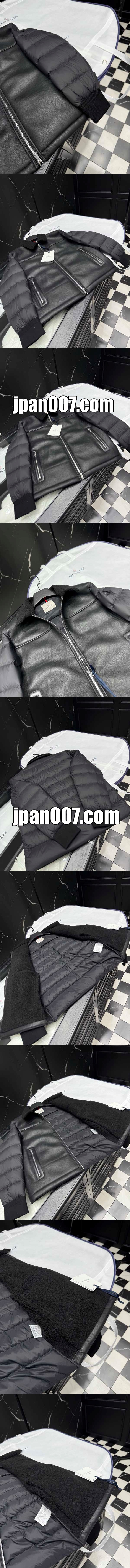 モンクレール ジュモー メンズ ブラックレザーダウンジャケット トレンド感あふれる男性にマストハブ(J10911A00115549SK999)