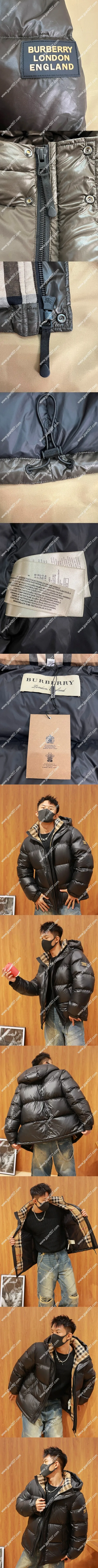 バーバリー チョコレート クロップド フーデッド カップルズ ダウンジャケット(Burberry32)