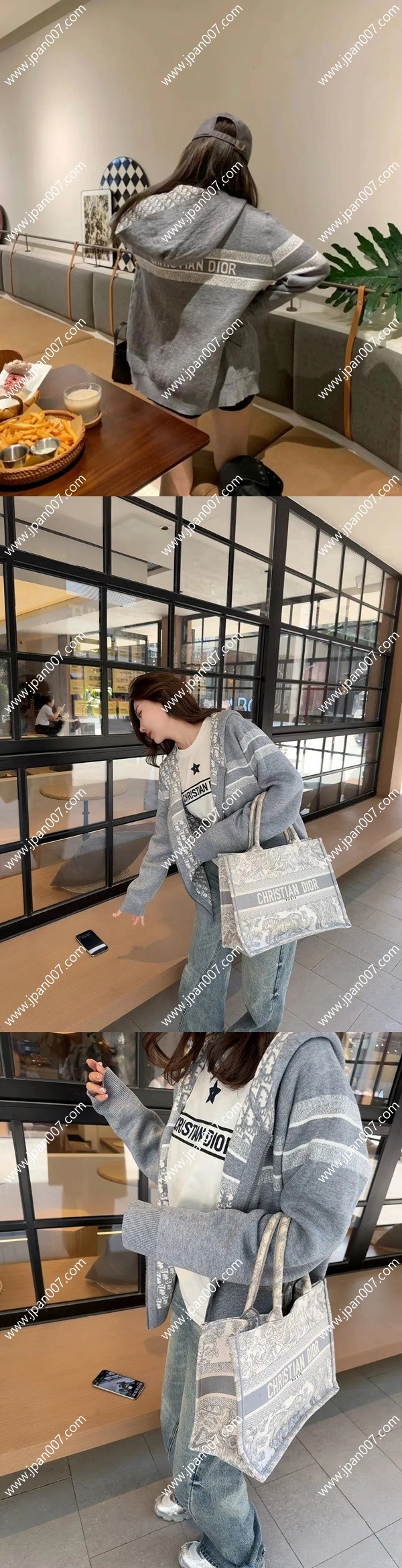 Dior Surface Oblique Knit Hoodie Gray ディオール オブリーク ニットパーカー グレー(Dior 5)