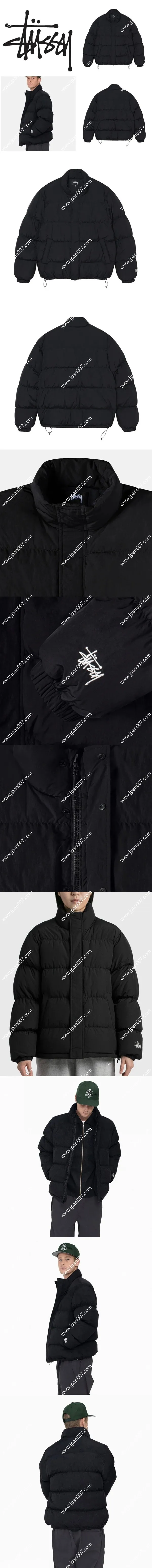 STUSSY RIPSTOP DOWN PUFFER JACKET BLACK ステューシー リップストップ ダウン パファージャケット ブラック ユニセックス(115711)