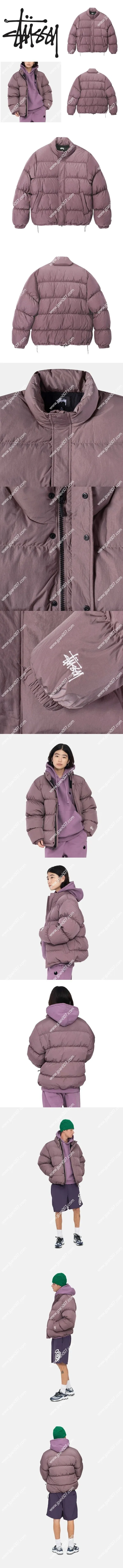 STUSSY RIPSTOP DOWN PUFFER JACKET ROSE ステューシー リップストップ ダウン パファージャケット ローズ ユニセックス(115711)