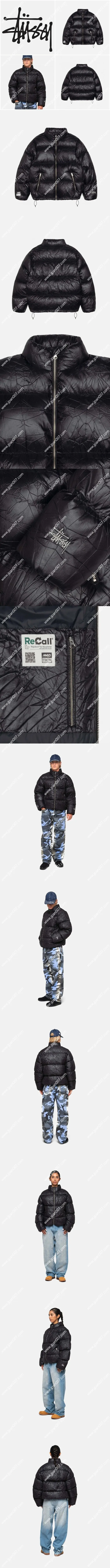 Stussy Wrinkled Nylon Down Puffer Black ステューシー リンクルナイロン ダウンパファー ブラック(115729)