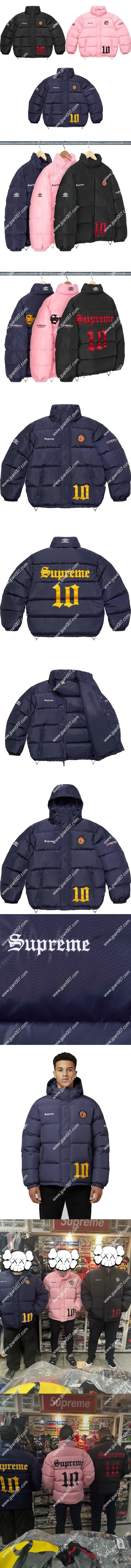 シュプリーム x アンブロ ダウン パファー ジャケット ネイビー(Supreme0027)