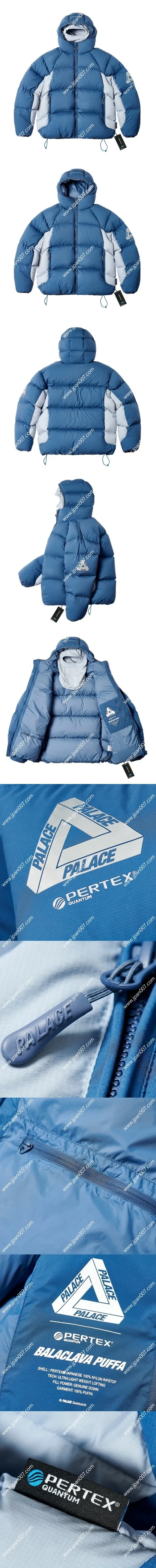 パレス パーテックス マット バラクラバ プーファ フード付きダウンジャケット ブルー?チル(Palace0014)