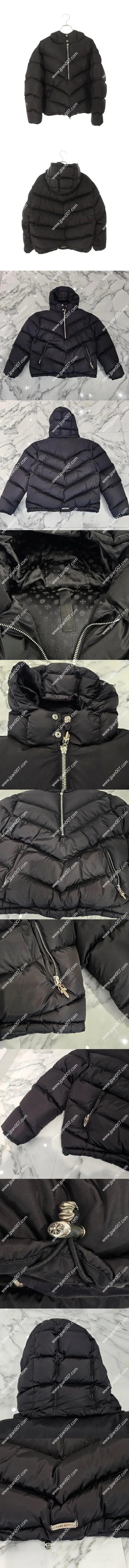Chrome Hearts チャンク ブラック ハーフジップ ダウンジャケット(Chrome Hearts 0009)