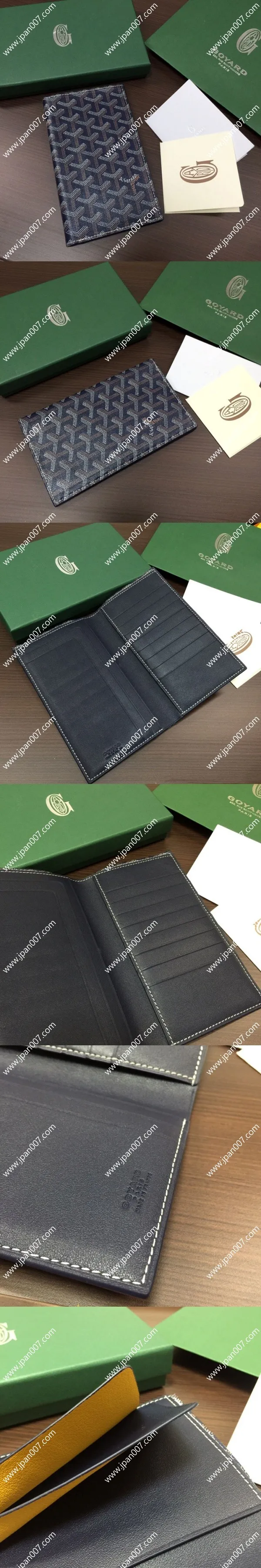 ゴヤール サンロック ネイビーブルー カーフスキン ロングウォレット(Goyard006)