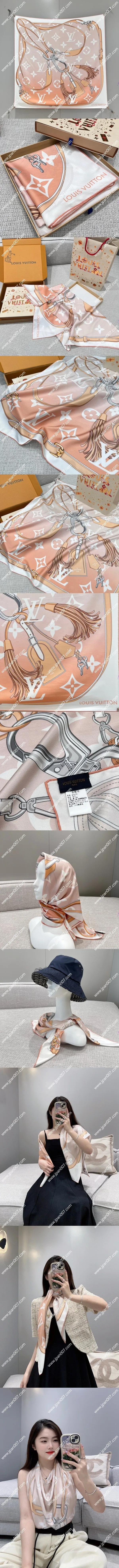 ルイヴィトン「モノグラムグラデーション 90」オレンジ シルクスカーフ 90×90cm(M76776)