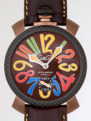 ガガ･ミラノスーパーコピー マニュアル 48mm 手巻き 5016.5 ダークブラウン皮