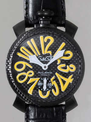 ガガ･ミラノスーパーコピー マニュアル 48mm 手巻き 5016.2 ブラック皮