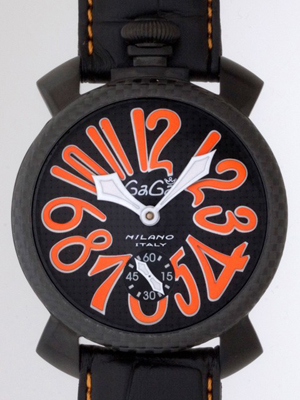 ガガ･ミラノスーパーコピー マニュアル 48mm 手巻き 5016.1 ブラック皮