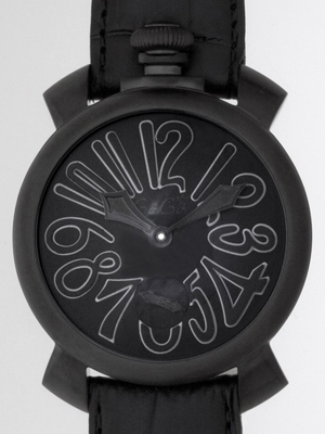 ガガ･ミラノスーパーコピー マニュアル 48mm 手巻き 5012.2 ブラック皮