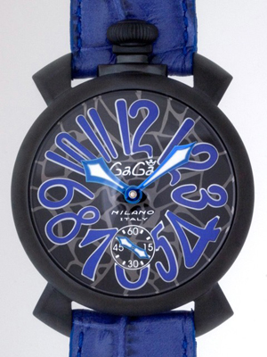 ガガ･ミラノスーパーコピー マニュアル 48mm 手巻き 5012 MOSAICO 2 ブルー皮