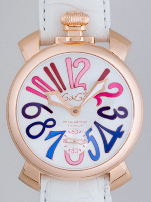 ガガ･ミラノスーパーコピー マニュアル 48mm 手巻き 5011.9 ホワイト皮
