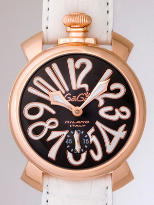 ガガ･ミラノスーパーコピー マニュアル 48mm 手巻き 5011.7 ホワイト皮