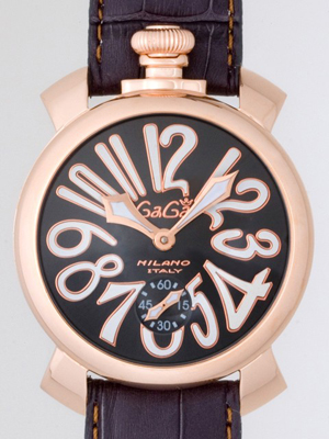 ガガ･ミラノスーパーコピー マニュアル 48mm 手巻き 5011.7 グレー皮