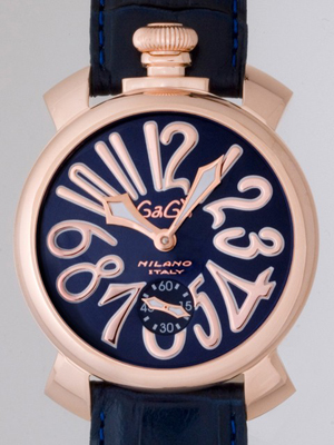 ガガ･ミラノスーパーコピー マニュアル 48mm 手巻き 5011.5 ブルー皮