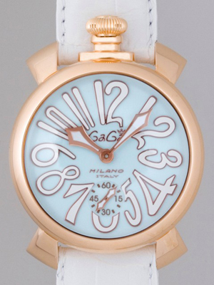 ガガ･ミラノスーパーコピー マニュアル 48mm 手巻き 5011.3 ホワイト皮