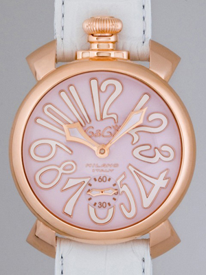 ガガ･ミラノスーパーコピー マニュアル 48mm 手巻き 5011.2 ホワイト皮