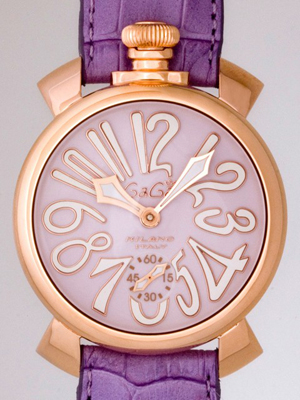 ガガ･ミラノスーパーコピー マニュアル 48mm 手巻き 5011.2 パープル皮