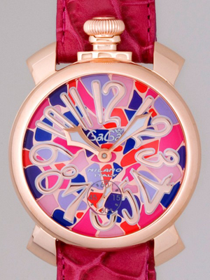 ガガ･ミラノスーパーコピー マニュアル 48mm 手巻き 5011 MOSAICO 2 チェリー皮