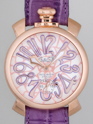 ガガ･ミラノスーパーコピー マニュアル 48mm 手巻き 5011 MOSAICO 1 パープル皮