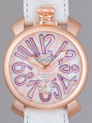 ガガ･ミラノスーパーコピー マニュアル 48mm 手巻き 5011 MOSAICO 1 ホワイト皮
