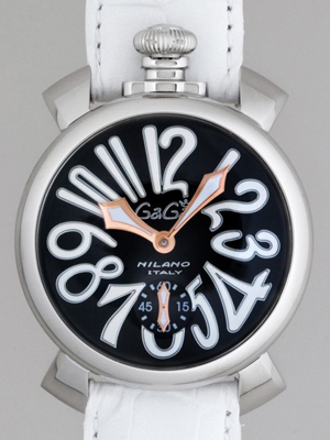 ガガ･ミラノスーパーコピー マニュアル 48mm 手巻き 5010.6 ホワイト皮