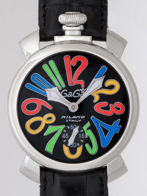 ガガ･ミラノスーパーコピー マニュアル 48mm 手巻き 5010.2 ブラック皮