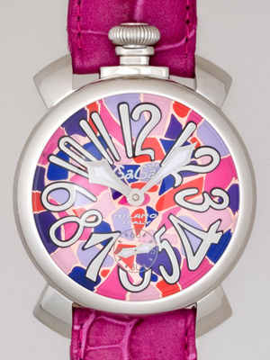 ガガ･ミラノスーパーコピー マニュアル 48mm 手巻き 5010 MOSAICO 2 チェリー皮