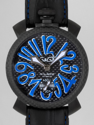 ガガ･ミラノスーパーコピー マニュアル 48mm 手巻き 5016.7 ブラック皮