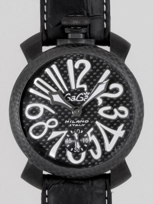 ガガ･ミラノスーパーコピー マニュアル 48mm 手巻き 5016.6 ブラック皮
