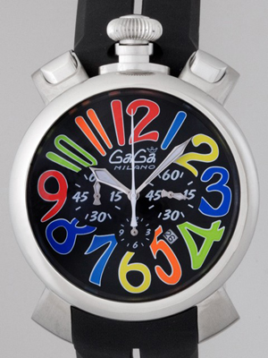 ガガ･ミラノスーパーコピー マニュアルクロノ48mm クォーツ 5050.4 レッドラバー