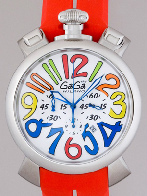 ガガ･ミラノスーパーコピー マニュアルクロノ48mm クォーツ 5050.2 ブラックラバー