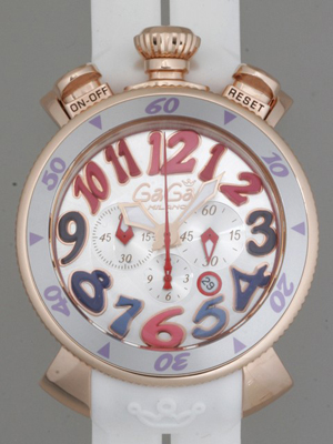ガガ･ミラノスーパーコピー マニュアルクロノ48mm クォーツ 5050.1 レッドラバー