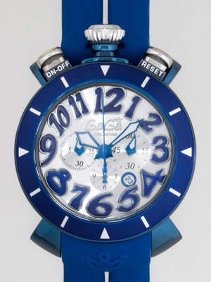 ガガ･ミラノスーパーコピー クロノ48mm クォーツ 6054.1 ブラックラバー