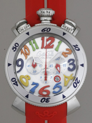 ガガ･ミラノスーパーコピー クロノ48mm クォーツ 6050.1 オレンジラバー