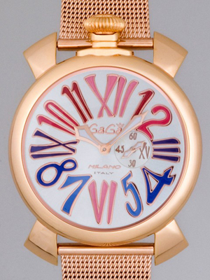 ガガ･ミラノスーパーコピー スリム46mm クォーツ 5081.1 RGメッキブレス