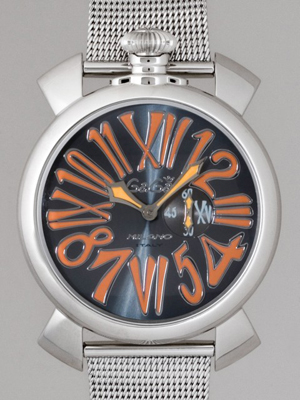 ガガ･ミラノスーパーコピー スリム46mm クォーツ 5080.4 SSブレス グレー