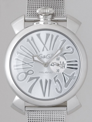 ガガ･ミラノスーパーコピー スリム46mm クォーツ 5080.3 SSブレス シルバー