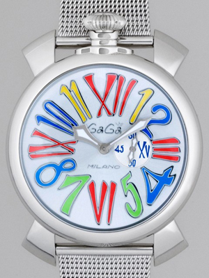 ガガ･ミラノスーパーコピー スリム46mm クォーツ 5080.1 SSブレス シルバー