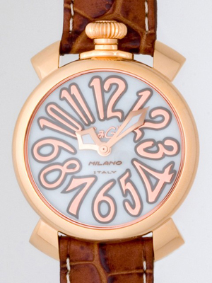 ガガ･ミラノスーパーコピー マニュアル40mm クォーツ 5021.2 ライトブラウン皮