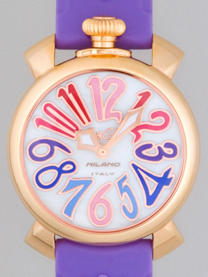 ガガ･ミラノスーパーコピー マニュアル40mm クォーツ 5021.1 パープルラバー