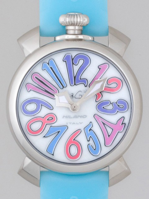 ガガ･ミラノスーパーコピー マニュアル40mm クォーツ 5020.7 ライトブルーラバー
