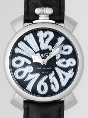 ガガ･ミラノスーパーコピー マニュアル40mm クォーツ 5020.4 ブラック皮