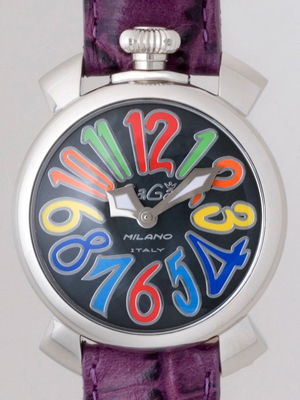 ガガ･ミラノスーパーコピー マニュアル40mm クォーツ 5020.2 ダークパープル皮