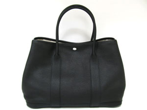 エルメススーパーコピーガーデンパーティPM/トートバッグ（ネゴンダ/ブラック/シルバー金具）HERMES-025