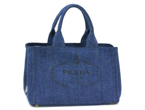 プラダスーパーコピー バッグ PRADA トートバッグ デニム キャンバス ブルー 紙袋付 B1877B8