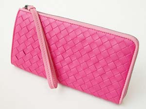 ボッテガ・ヴェネタスーパーコピー ストラップ付ファスナー長財布 244823V0521-6780 アンティークピンク